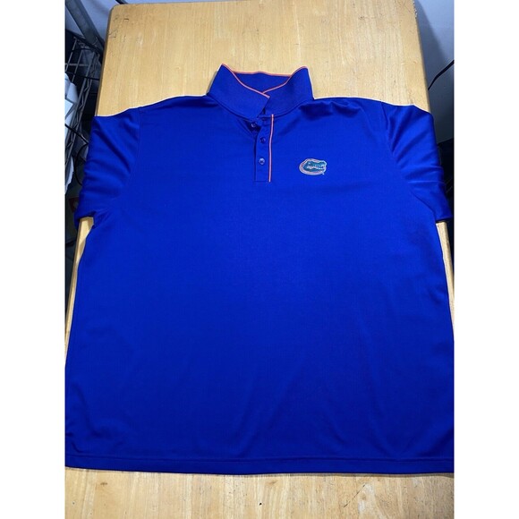 NCAA Florida Gators Antigua Button Polo Shirt Men XXL Blue Orange Trim 28pit2pit - Picture 1 of 5